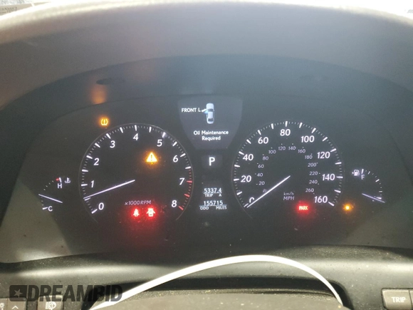 2009 Lexus LS 460 with VIN JTHCL46F695002017, listed as a Copart auction lot 50316845 with 155,715 mi miles and Salvage Title. Bid and sale history available at DreamBid. Image 9.