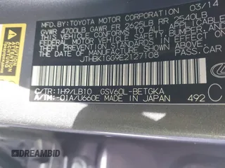 2014 Lexus ES 350 with VIN JTHBK1GG9E2127108, listed as a IAAI auction lot 41666026 with 97,359 mi miles. Bid and sale history available at carsss.com. Image 9.