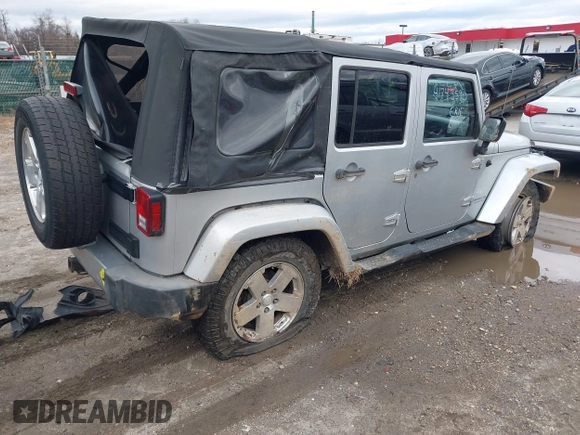 2008 Jeep Wrangler Unlimited Sahara with VIN 1J4GA59158L501099, listed as a IAAI auction lot 41743590 with 213,941 mi miles and . Bid and sale history available at DreamBid. Image 4.