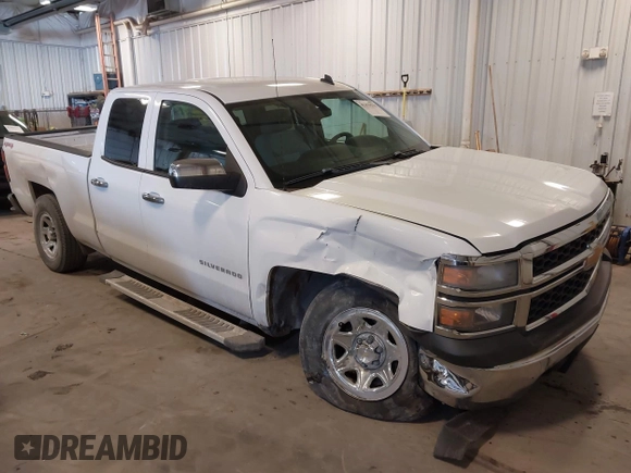 2014 Chevrolet Silverado 1500 Work Truck with VIN 1GCVKPEH5EZ249288, listed as a IAAI auction lot 41479579 with 141,549 mi miles and . Bid and sale history available at DreamBid. Image 1.