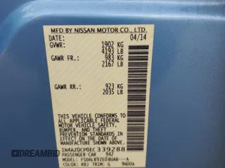 2014 Nissan LEAF SV с VIN 1N4AZ0CP0EC339288, выставлен на аукционе Copart как лот 46235695 с пробегом 85 463 миль миль и Списание • Salvage title. История ставок и продаж доступна на DreamBid. Изображение 12.