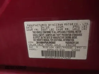 2010 Nissan Sentra S with VIN 3N1AB6AP5AL692602, listed as a IAAI auction lot 41726410 with 178,908 mi miles and . Bid and sale history available at DreamBid. Image 9.