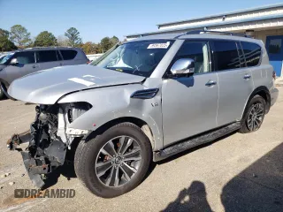 2020 Nissan Armada SV with VIN JN8AY2ND3LX017458, listed as a Copart auction lot 89367025 with 114,191 mi miles and Salvage Title. Bid and sale history available at carsss.com. Image 1.