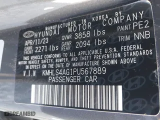 2023 Hyundai Elantra SEL with VIN KMHLS4AG1PU567889, listed as a IAAI auction lot 41545168 with 23,074 mi miles. Bid and sale history available at carsss.com. Image 9.