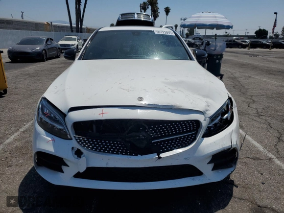 2021 Mercedes-Benz C 300 with VIN W1KWF8DB8MR618693, listed as a Copart auction lot 59123095 with 29,877 mi miles and Salvage title. Bid and sale history available at DreamBid. Image 5.