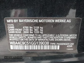 2016 BMW 4 Series 428i xDrive z VIN WBA4C9C51GG139038, wystawiony jako IAAI lot #42247629 z przebiegiem 48 388 mil mil oraz . Historia ofert i sprzedaży dostępna na DreamBid. Obrazek 9.