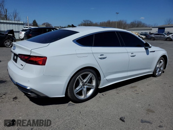 2021 Audi A5 Sportback S line Premium Plus with VIN WAUFACF51MA052083, listed as a Copart auction lot 48100144 with 41,985 mi miles. Bid and sale history available at carsss.com. Image 3.