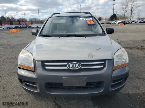 2008 Kia Sportage LX with VIN KNDJF724087489496, listed as a Copart auction lot 48431835 with 0 mi miles and Salvage Title. Bid and sale history available at carsss.com. Image 5.