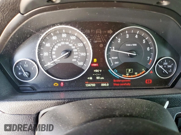 2013 BMW 3 Series 328i with VIN WBA3A5G55DNP21848, listed as a Copart auction lot 61733995 with 134,760 mi miles and Salvage title. Bid and sale history available at DreamBid. Image 9.