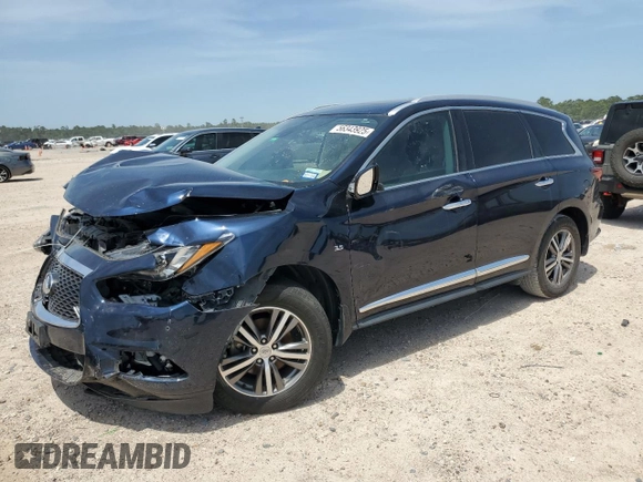 2020 Infiniti QX60 Luxe with VIN 5N1DL0MNXLC511342, listed as a Copart auction lot 56343925 with 81,962 mi miles and Salvage title. Bid and sale history available at DreamBid. Image 1.