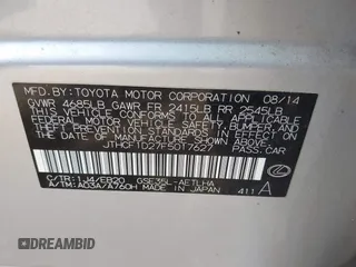 2015 Lexus IS 250 z VIN JTHCF1D27F5017627, wystawiony jako IAAI lot #41797055 z przebiegiem 68 700 mil mil oraz . Historia ofert i sprzedaży dostępna na DreamBid. Obrazek 9.