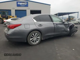 2014 Infiniti Q50 Hybrid Premium with VIN JN1AV7APXEM692295, listed as a Copart auction lot 54415395 with Not provided miles and Salvage title. Bid and sale history available at DreamBid. Image 3.