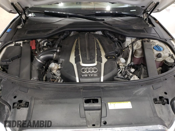2014 Audi A8 4.0T with VIN WAUR2AFD1EN005555, listed as a Copart auction lot 55664075 with 170,188 mi miles and Salvage title. Bid and sale history available at DreamBid. Image 11.