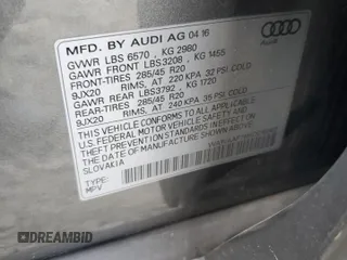 2017 Audi Q7 Prestige with VIN WA1VAAF75HD016562, listed as a Copart auction lot 62058235 with 63,419 mi miles and Salvage title. Bid and sale history available at DreamBid. Image 14.