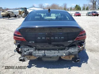 2024 Genesis G70 2.5T with VIN KMTG34SCXRU138219, listed as a Copart auction lot 53567155 with 13,323 mi miles and Salvage title. Bid and sale history available at DreamBid. Image 6.