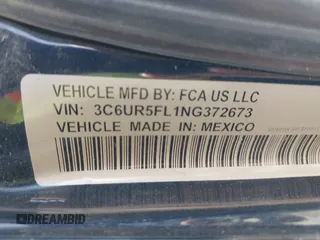2022 Ram 2500 Laramie with VIN 3C6UR5FL1NG372673, listed as a IAAI auction lot 42247122 with 66,216 mi miles and . Bid and sale history available at DreamBid. Image 9.