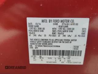 2016 Ford Explorer z VIN 1FM5K7B83GGC53984, wystawiony jako Copart lot #56887215 z przebiegiem 90 465 mil mil oraz Szkoda całkowita • Salvage title. Historia ofert i sprzedaży dostępna na DreamBid. Obrazek 14.