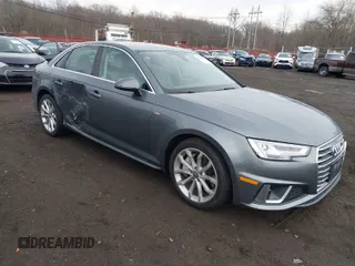 2019 Audi A4 Premium Plus with VIN WAUENAF4XKA110412, listed as a IAAI auction lot 41645850 with 54,240 mi miles. Bid and sale history available at carsss.com. Image 1.