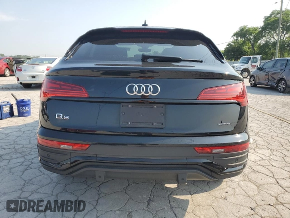 2023 Audi Q5 Sportback S line Premium Plus with VIN WA15AAFY3P2011105, listed as a Copart auction lot 58614205 with 37,714 mi miles and Salvage title. Bid and sale history available at DreamBid. Image 6.