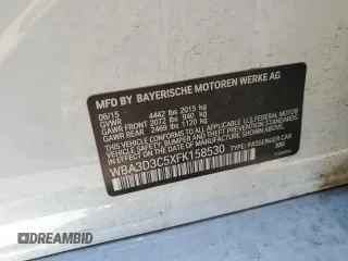 2015 BMW 3 Series 328d with VIN WBA3D3C5XFK158530, listed as a Copart auction lot 60341705 with 82,950 mi miles and Salvage title. Bid and sale history available at DreamBid. Image 13.