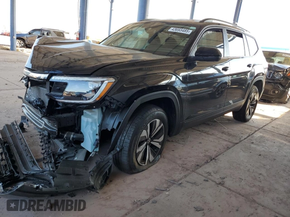 2024 Volkswagen Atlas SE with VIN 1V2LR2CAXRC577437, listed as a Copart auction lot 43693485 with 8,342 mi miles and Salvage title. Bid and sale history available at DreamBid. Image 1.