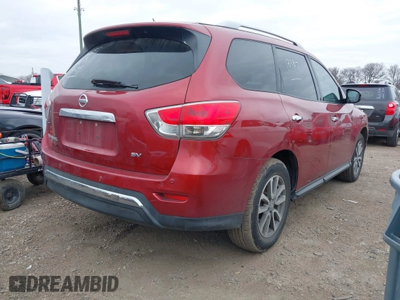 2014 Nissan Pathfinder SV z VIN 5N1AR2MNXEC618987, wystawiony jako IAAI lot #41593401 z przebiegiem 152 764 mil mil oraz . Historia ofert i sprzedaży dostępna na DreamBid. Obrazek 4.