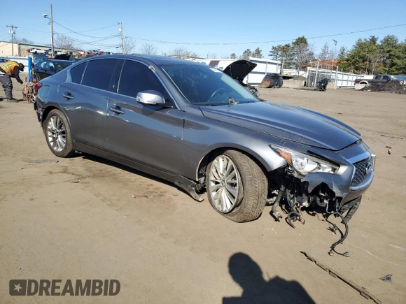 2022 Infiniti Q50 LUXE with VIN JN1EV7BR7NM341197, listed as a Copart auction lot 48691555 with 35,895 mi miles and Salvage Title. Bid and sale history available at carsss.com. Image 4.