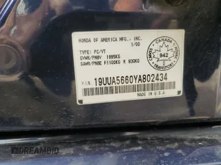 2000 Acura TL with VIN 19UUA5660YA802434, listed as a Copart auction lot 72753614 with 316,429 mi miles and Salvage Title. Bid and sale history available at carsss.com. Image 13.