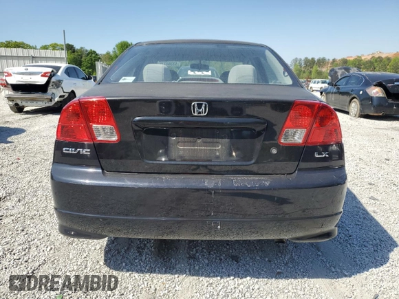 2004 Honda Civic LX with VIN 2HGES16594H523349, listed as a Copart auction lot 53368775 with 210,648 mi miles and Salvage Title. Bid and sale history available at carsss.com. Image 6.