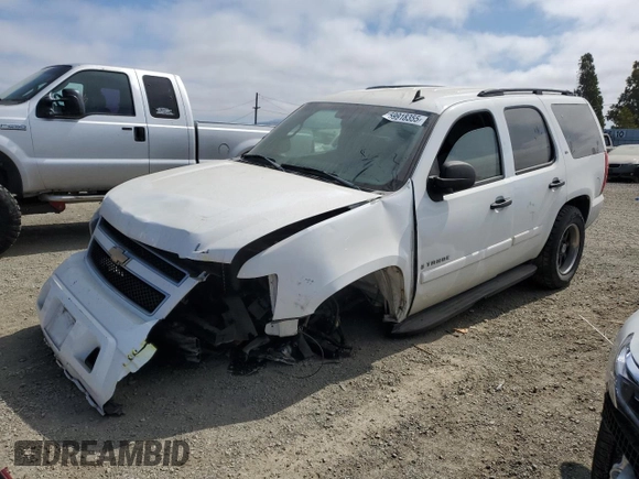 2007 Chevrolet Tahoe LS with VIN 1GNFC13C57J394040, listed as a Copart auction lot 59918355 with Not provided miles and Salvage title. Bid and sale history available at DreamBid. Image 1.