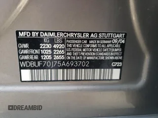 2005 Mercedes-Benz E 5.0L with VIN WDBUF70J75A693702, listed as a Copart auction lot 63497604 with 122,410 mi miles and Clean Title. Bid and sale history available at carsss.com. Image 12.