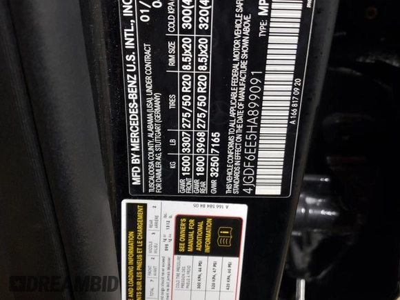 2017 Mercedes-Benz GLS 450 with VIN 4JGDF6EE5HA899091, listed as a Copart auction lot 38212164 with 64,558 mi miles and . Bid and sale history available at DreamBid. Image 13.