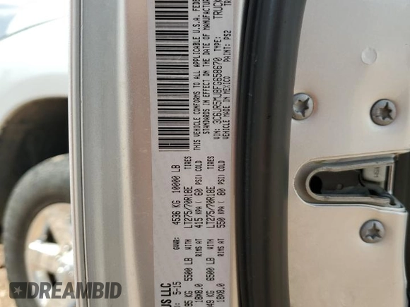 2015 Ram 2500 Big Horn with VIN 3C6UR5MJ8FG658670, listed as a Copart auction lot 54161155 with 128,375 mi miles and Salvage title. Bid and sale history available at DreamBid. Image 12.