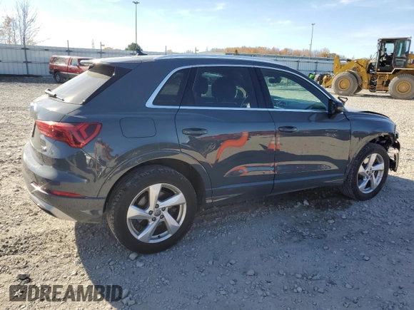 2019 Audi Q3 Premium Plus with VIN WA1BECF37K1082412, listed as a Copart auction lot 77412624 with 33,398 mi miles and Salvage Title. Bid and sale history available at carsss.com. Image 3.