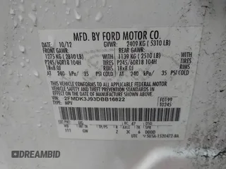 2013 Ford Edge SEL with VIN 2FMDK3J93DBB16822, listed as a IAAI auction lot 41995178 with 242,376 mi miles. Bid and sale history available at carsss.com. Image 9.
