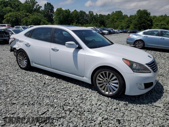 2014 Hyundai Equus Signature with VIN KMHGH4JH1EU083114, listed as a Copart auction lot 57020065 with 103,700 mi miles and Salvage title. Bid and sale history available at DreamBid. Image 4.