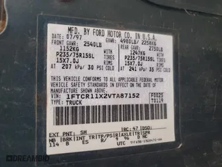 1997 Ford Ranger XLT with VIN 1FTCR11X2VTA87152, listed as a Copart auction lot 81559504 with 261,925 mi miles and Salvage Title. Bid and sale history available at carsss.com. Image 12.