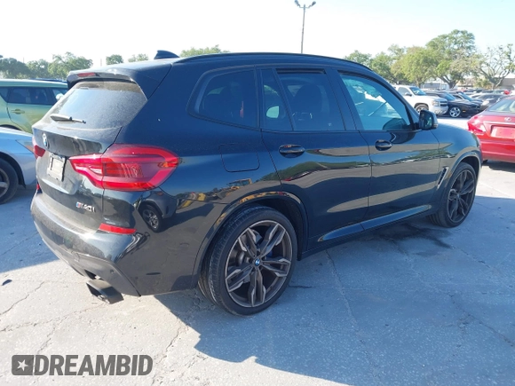2019 BMW X3 M40i with VIN 5UXTS3C59KLR72809, listed as a IAAI auction lot 41893066 with 39,654 mi miles and . Bid and sale history available at DreamBid. Image 4.