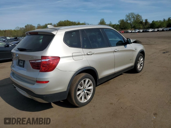 2015 BMW X3 xDrive28i with VIN 5UXWX9C50F0D46867, listed as a Copart auction lot 54896695 with 139,798 mi miles and Salvage Title. Bid and sale history available at DreamBid. Image 3.