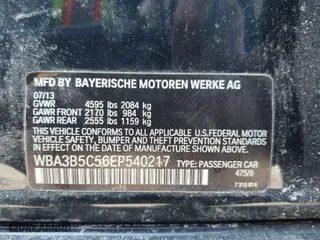 2014 BMW 3 Series 328i xDrive with VIN WBA3B5C56EP540217, listed as a IAAI auction lot 41629599 with 97,941 mi miles. Bid and sale history available at carsss.com. Image 9.