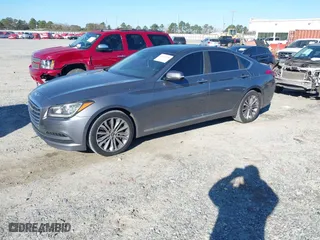 2015 Hyundai Genesis 3.8L with VIN KMHGN4JE4FU014997, listed as a IAAI auction lot 41166300 with 220,328 mi miles. Bid and sale history available at carsss.com. Image 17.