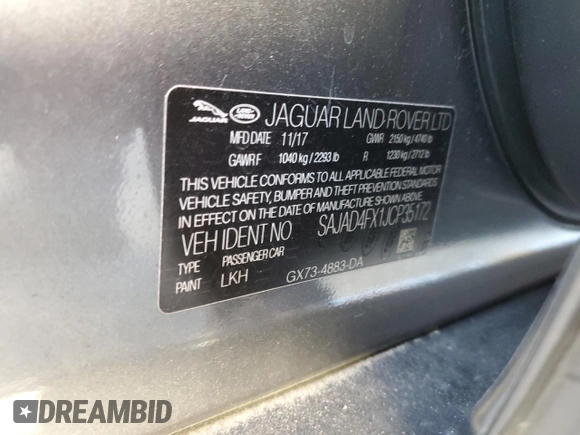 2018 Jaguar XE 25t Premium with VIN SAJAD4FX1JCP35172, listed as a Copart auction lot 79140214 with 26,480 mi miles and Salvage Title. Bid and sale history available at carsss.com. Image 12.