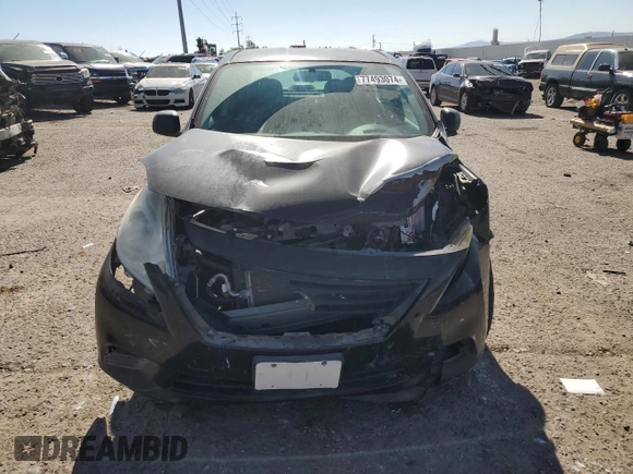 2014 Nissan Versa S with VIN 3N1CN7AP9EL862844, listed as a Copart auction lot 77493074 with 82,692 mi miles and Salvage Title. Bid and sale history available at carsss.com. Image 5.
