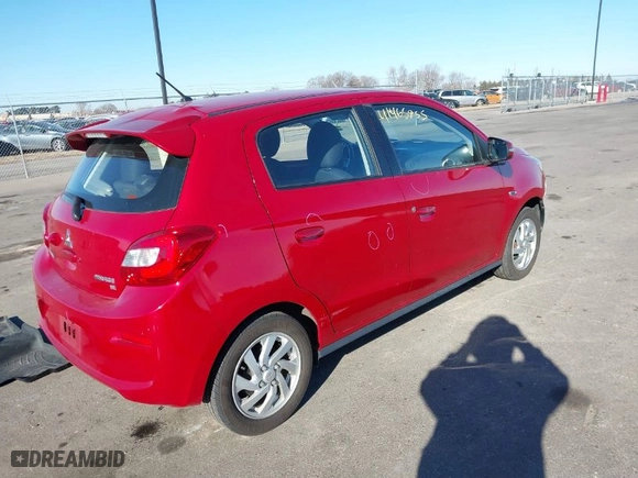 2017 Mitsubishi Mirage SE with VIN ML32A4HJ0HH012563, listed as a IAAI auction lot 41465955 with 72,771 mi miles. Bid and sale history available at carsss.com. Image 4.