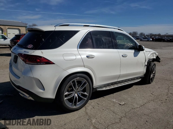 2022 Mercedes-Benz GLE 450 with VIN 4JGFB5KBXNA645994, listed as a Copart auction lot 50498785 with 41,047 mi miles and Salvage title. Bid and sale history available at DreamBid. Image 3.