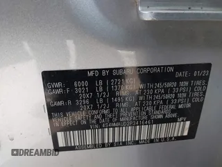2023 Subaru Ascent Limited z VIN 4S4WMAUD2P3416461, wystawiony jako IAAI lot #42492132 z przebiegiem 25 658 mil mil oraz . Historia ofert i sprzedaży dostępna na DreamBid. Obrazek 9.