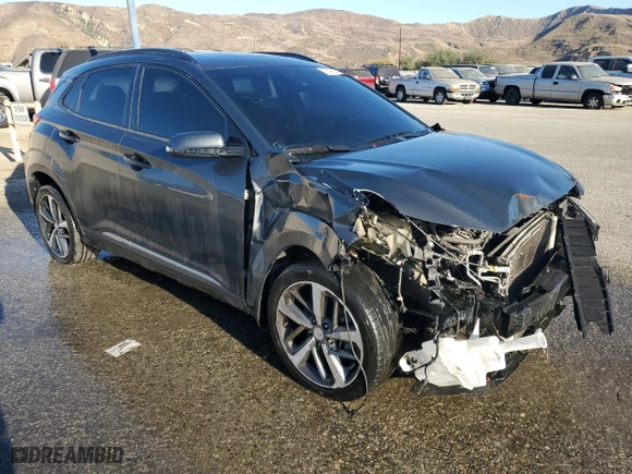 2019 Hyundai Kona Ultimate with VIN KM8K53A5XKU378758, listed as a Copart auction lot 78498494 with 99,999 mi miles and Clean Title. Bid and sale history available at carsss.com. Image 4.