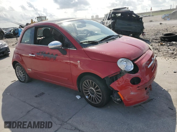 2012 FIAT 500 Lounge with VIN 3C3CFFCR0CT121390, listed as a Copart auction lot 54912265 with 109,885 mi miles and Salvage title. Bid and sale history available at DreamBid. Image 4.