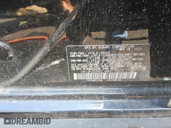 2021 Subaru Crosstrek Special Sports с VIN JF2GTHSC4MH679503, выставлен на аукционе Copart как лот 49421515 с пробегом 39 467 миль миль и Чистый • Clean title. История ставок и продаж доступна на DreamBid. Изображение 12.