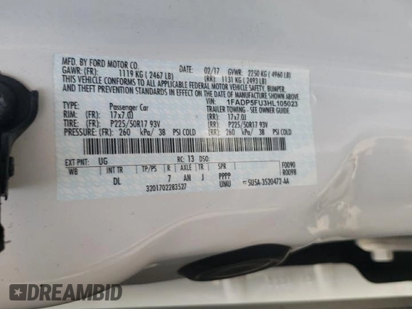 2017 Ford C-Max Energi Titanium with VIN 1FADP5FU3HL105023, listed as a Copart auction lot 65458784 with 64,443 mi miles and Salvage Title. Bid and sale history available at carsss.com. Image 14.